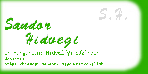 sandor hidvegi business card